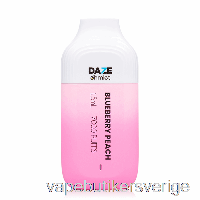 Vape Sverige 7 Daze Ohmlet 7000 0% Noll Nikotin Engångsblåbär Persika